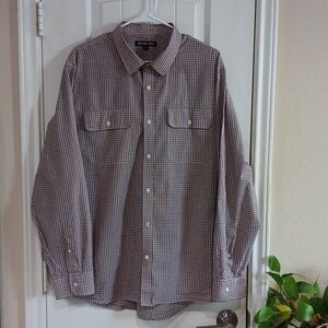 Michael Kors Men's Checkered Button Down Shirt w Camp Pockets